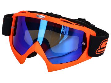 Obrázok z MX okuliare S-Line oranžové - irídium modré