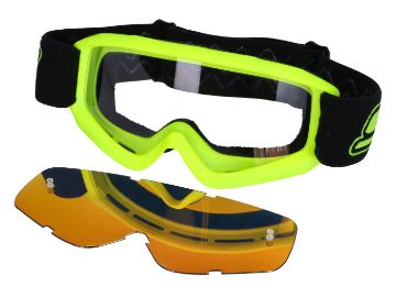 Obrázok z MX okuliare S-Line detské fluo žlté - irídium červené