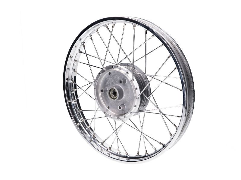 Obrázok z špajdla kolesa 1.50 x 16 palc. chrom oceľ. pre Simson KR51/1, KR51/2 Schwalbe, S50, S51, S53, S70, S83, SR4-1 Spatz, SR4-2 Star, SR4-3 Sperber, SR4-4 Habicht, Duo