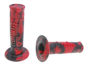 Obrázok z Gripy rukoväte sada Domino A260 off-road snake čierna farba / červená f.