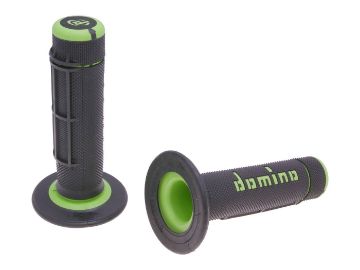 Obrázok z Gripy rukoväte sada Domino A020 off-road Halb-Wafell čierna farba / zelená f.