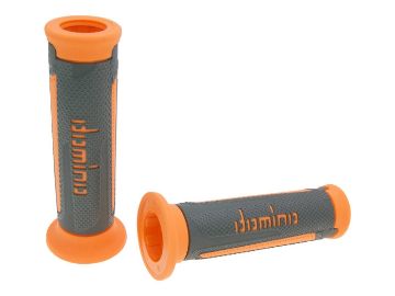 Obrázok z Gripy rukoväte sada Domino A350 on-road atrancit. farba šedé / oranžová f. otvorené konce