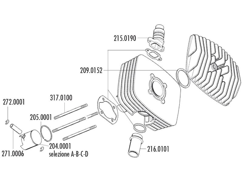 Obrázok z Štift valca Polini M7x125mm pre Fantic Motor Regolarita 50, Minarelli P4-P6