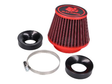 Obrázok z vzduchový filter Malossi červený filter E18 racing 60mm rovný so závitom, červeno-čierny pre PHBG 15-21, PHBL 20-26 karburátor