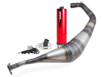 Obrázok z výfuk VOCA Warrior 50/70cc červený tlmič pre Derbi EBE, EBS, D50B