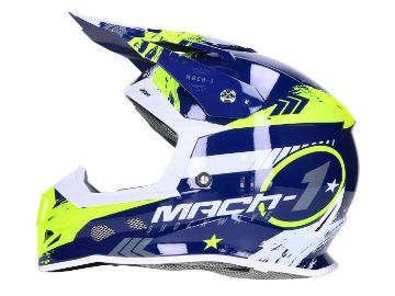 Obrázok z prilba Motocross Trendy T-902 Mach-1 modrá / žltá - veľkosť XL (61-62)