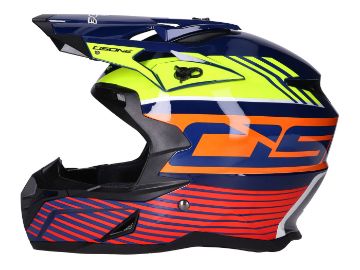 Obrázok z prilba Motocross OSONE S820 modrá / žltá / oranžová / červená - veľkosť L (59-60)