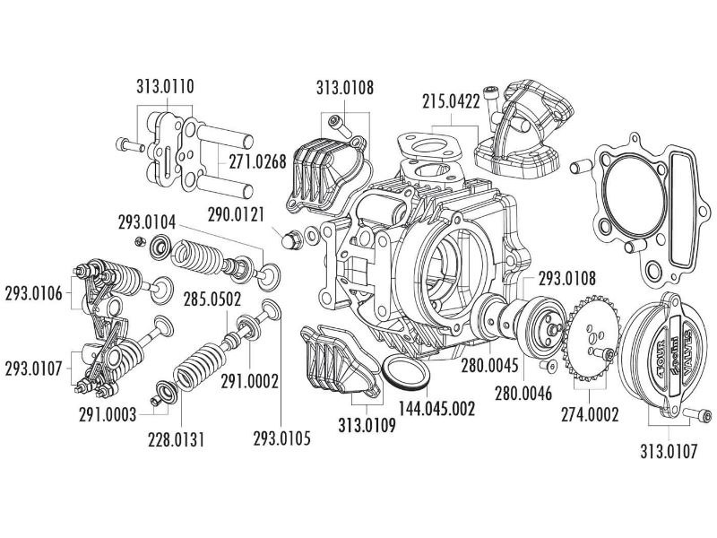 Obrázok z Pružiny ventilov sada Polini pre 4V Hlava valca pre Honda XR 50, Polini XP4T