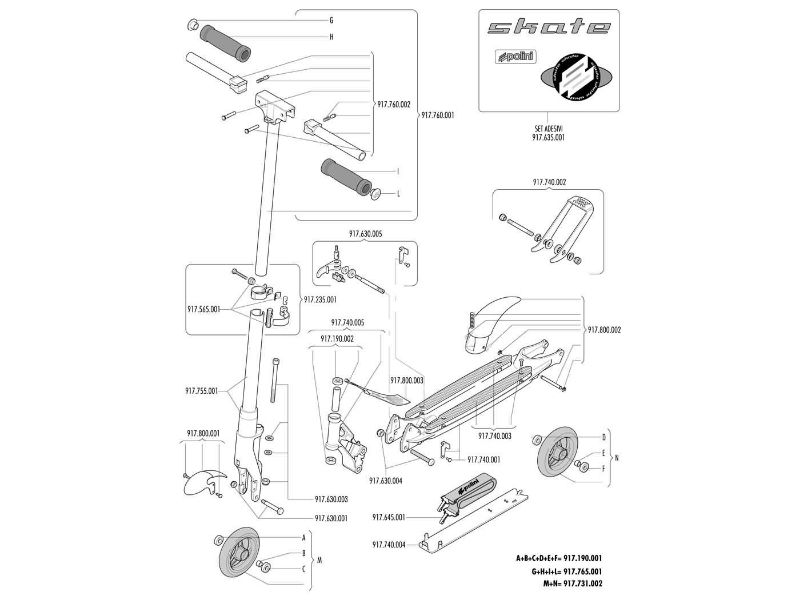 Obrázok z riadidlá komplet. vrátane Handles pre Polini Skate City Roller