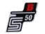 Obrázok z Nápis - emblem - samolepka S50 B červená farba Simson S50