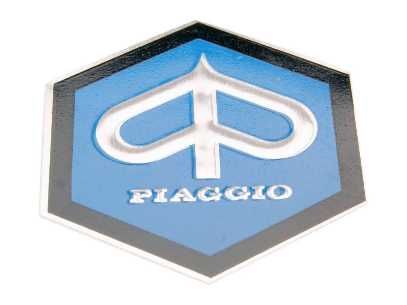 Obrázok z emblem / nápis Piaggio 42mm  plochý  na lepenie Piaggio Ape, Vespa Gl, Rally