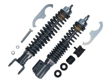 Obrázok z Sada tlmičov SPORT RS nastaviteľná CARBONE predok + zadok Vespa PX, COSA Largeframe