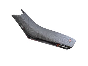 Obrázok z poťah sedadla Doppler čierna farba / červená farba Derbi Senda 2010-, Gilera RCR, SMT 2011-