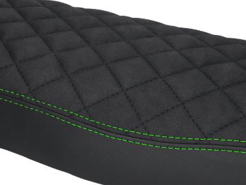 Obrázok z poťah sedadla Schmitt diamantový prešívaný, čierno/zelený pre Simson S50, S51, S70