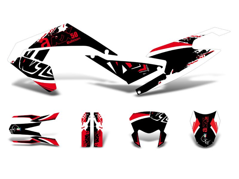 Obrázok z Nálepka/polep sada čierna f.-biela farb.-red matná pre Aprilia RX50 2018- Euro4