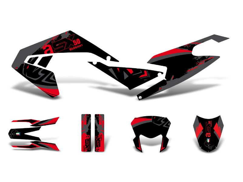 Obrázok z Nálepka/polep sada čierna f.-red-grey matná pre Aprilia SX50 2018- Euro4