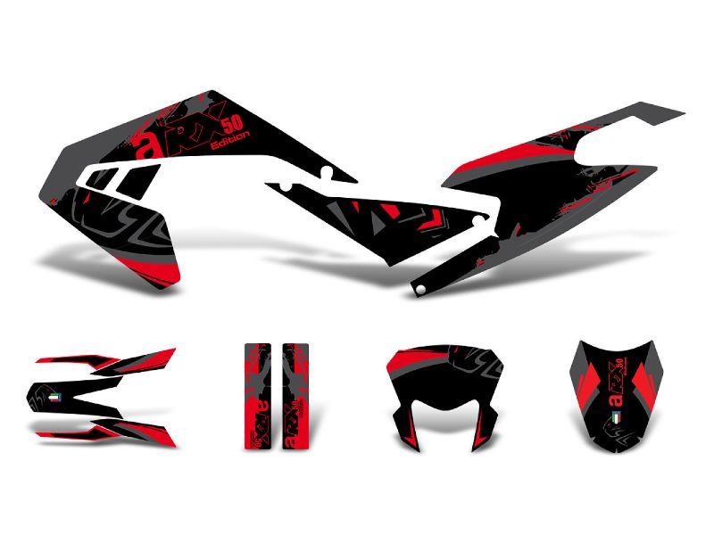 Obrázok z Nálepka/polep sada čierna f.-red-grey matná pre Aprilia RX50 2018- Euro4