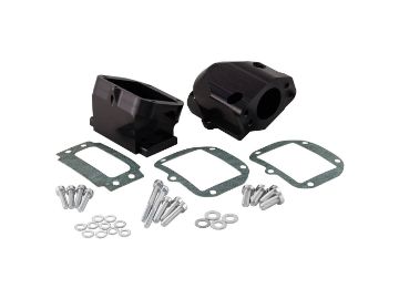 Obrázok z príruba sania SIP Performance 6-klapková čierna, gravírovaný nápis pre Vespa 125 VNA-TS, 150 VBA-Super, 160 GS, 180 SS, Rally, PX80-200, PE, Lusso, T5