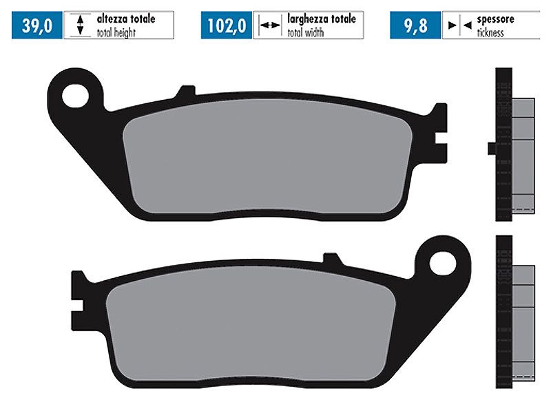 Obrázok z brzdové platničky Polini sintered pre Kymco Xciting 400i, Daelim, Kawasaki