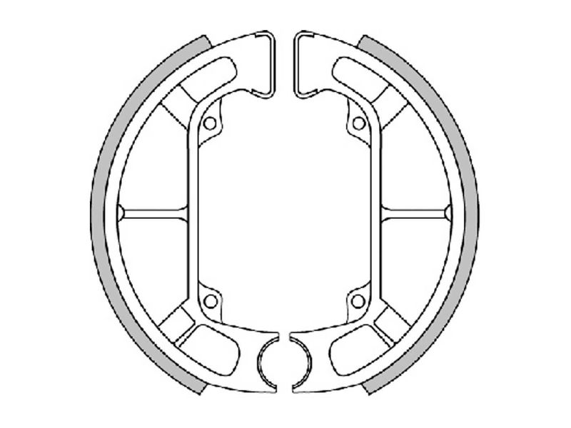 Obrázok z brzdové obloženie sada Polini 100x20mm s pružinami pre bubnovú brzdu pre Piaggio Quartz, Zip Base 50, Sfera 50/80