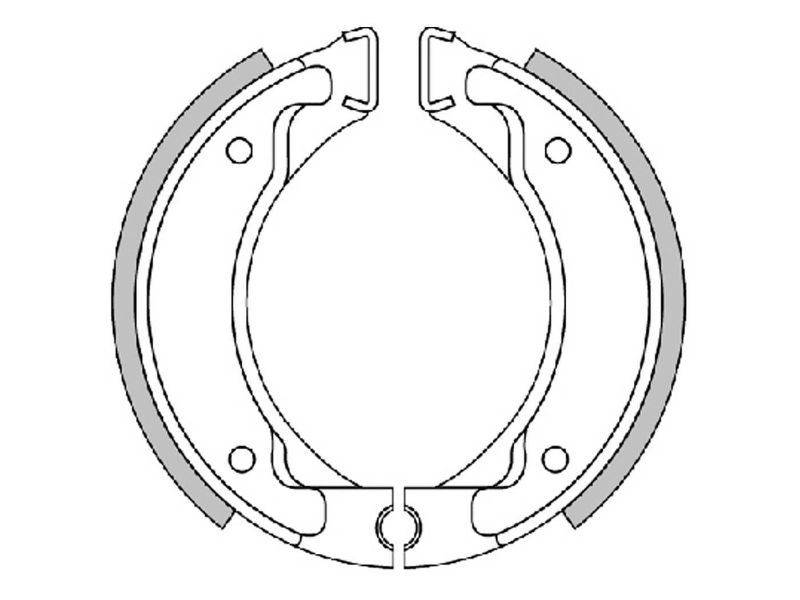 Obrázok z brzdové obloženie sada Polini 110x25mm s pružinami pre bubnovú brzdu pre MBK Booster, Yamaha BWs