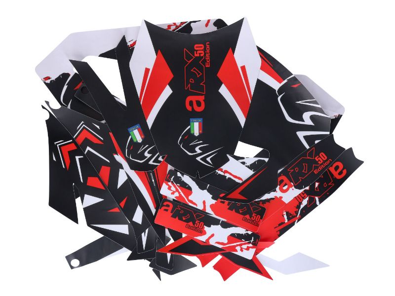 Obrázok z Nálepka/polep sada čierna f.-biela farb.-red matná pre Aprilia RX50 2018- Euro4