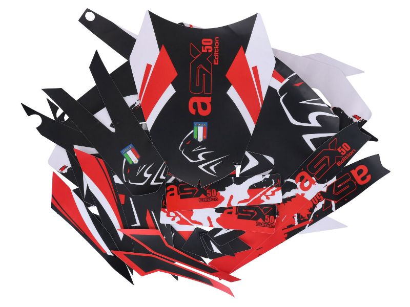 Obrázok z Nálepka/polep sada čierna f.-biela farb.-red matná pre Aprilia SX50 2018- Euro4