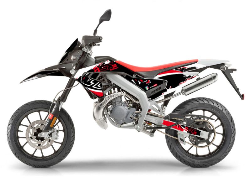 Obrázok z Nálepka/polep sada čierna f.-biela farb.-red leskl. pre Aprilia SX50 2018- Euro4