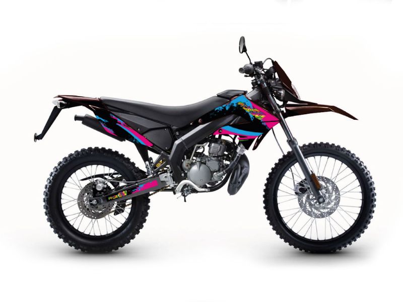 Obrázok z samolepky sada  čierno-ružovo-modrý lesklý pre Gilera RCR 11-17