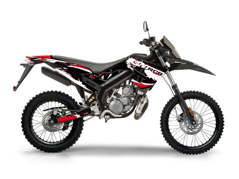 Obrázok z samolepky sada  čierno-bielo-červená matná pre Gilera RCR 50 2018-