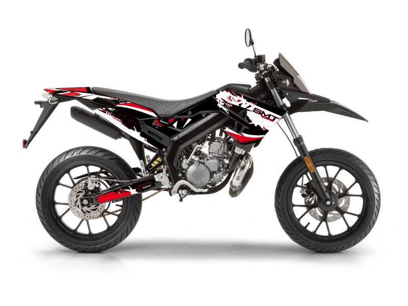 Obrázok z samolepky sada  čierno-bielo-červený lesklý pre Gilera SMT 50 2018-